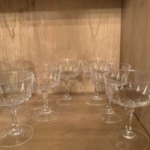 Set/6 Crystal Coupe Stemware - Arcroc